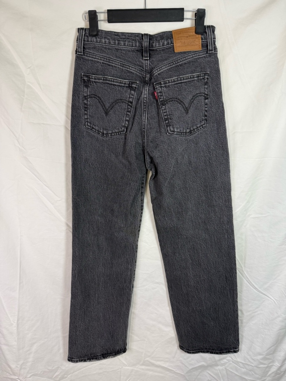Levi’s Ribcage Straight Ankle‎ Jeans 26 High Rise Black Denim - Picture 2 of 5